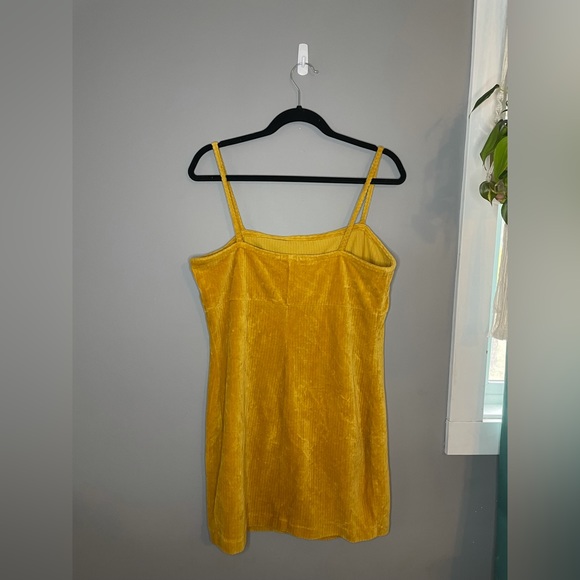 Wild Fable Crushed Velvet Mini Dress - Mustard Yellow - Large - Picture 2 of 4